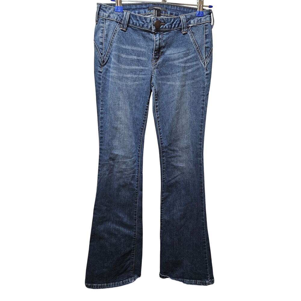 Forever 21 Jeans 26 Blue Flare Bootcut Y2K Stretch Denim 70s Retro